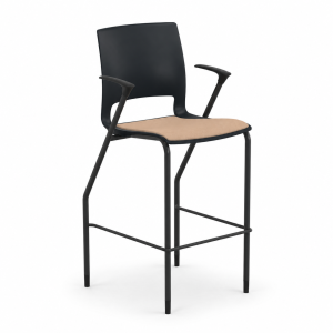 9to5 Seating Vox 300 LB 30 in. Bar-Height Stool - Upholstered Seat