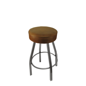 Heavy Duty 500 LB Button Top Swivel Bar Stool with Clear Coat Frame - Counter Height - Buckskin Vinyl