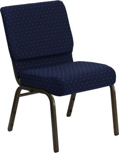 HUSKY Seating® 800 LB Heavy Duty Auditorium Stack Chair with Ganging - 21" Wide-Navy Blue