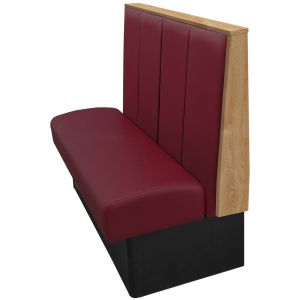 Tipton Restaurant Booth with Vertical Channel Back and Oak Engineered Wood Top and Side Caps - Single - 72" W