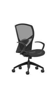 9to5 Seating Theory All Mesh Mid-Back 300 LB Office Chair, Full Synchro Control, Black Cantilever Arms