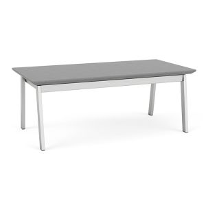 Lesro Opal 40" x 20" Coffee Table with Solid Surface Top and Steel Frame