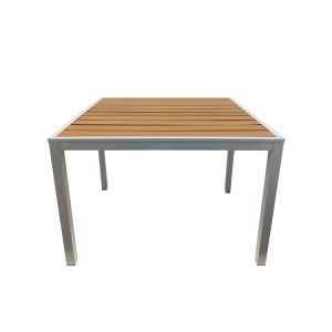 Teak Outdoor Table - 36" x 36" - Brown Slats