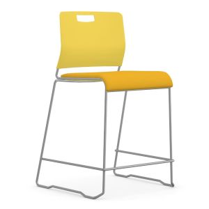 9to5 Seating Kelley 300 LB Sled Base 24" Counter Height Stacking Stool, Armless, Upholstered Seat