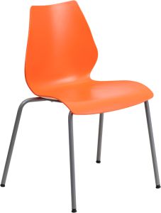 HUSKY Seating® 770 LB Designer Ergonomic Stack Chair with Lumbar Support-Orange