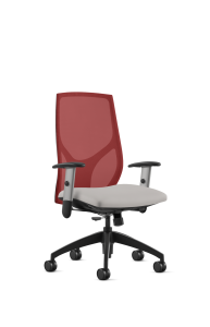 9to5 Seating Vault Mesh Mid-Back 300 LB Office Chair, Adjustable Back, Seat Slider, Simple Synchro-Tilt Control, 4-Way Adjustable Silver Arm
