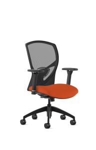 9to5 Seating Theory Mid-Back 300 LB Office Chair, Mesh Back, Upholstered Seat, Full Synchro Control, Height Adjustable and Pivot Arms
