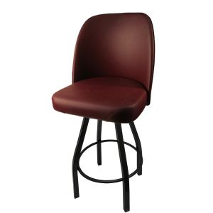 Heavy Duty 500 LB Swivel Bucket Bar Stool with Black Powder Coat Frame - Counter Height - Wine Vinyl