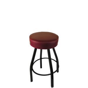 Heavy Duty 500 LB Button Top Swivel Bar Stool with Black Powder Coat Frame - Counter Height - Wine Vinyl