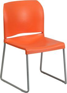 HUSKY Seating® 880 LB Designer Stack Chair with Full Back-Orange