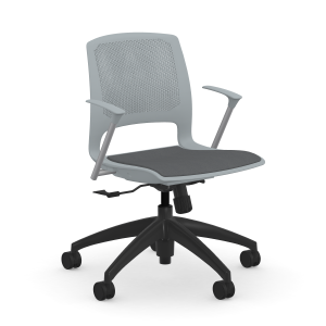 9to5 Seating Dash 300 LB Swivel Tilt Task Chair with Upholstered Seat, Cloud Gray Arms