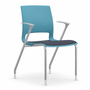 9to5 Seating Vox 300 LB Four-Leg Stacking Chair - Upholstered Seat