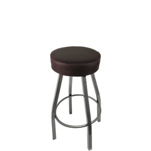 Heavy Duty 500 LB Button Top Swivel Bar Stool with Clear Coat Frame - Espresso Vinyl