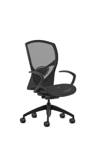 9to5 Seating Theory All Mesh Mid-Back 300 LB Office Chair, Synchro-Tilt Control, Black Cantilever Arms
