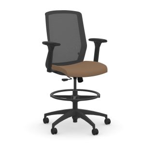 9to5 Seating Neo 300 LB Mesh Mid-Back Counter Height Office Stool with Simple Synchro-Tilt Control and Height Adjustable Arm with Pivot & Swivel Pad