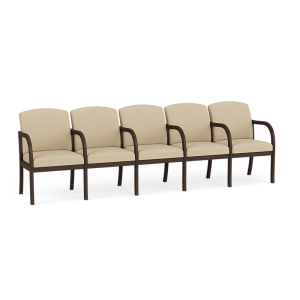 Lesro Weston 300 LB 5 Seat Tandem Seating with Wood Frame