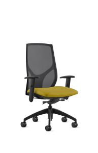 9to5 Seating Vault Mesh Mid-Back 300 LB Office Chair, Adjustable Back, Seat Slider, Enhanced Knee Tilt Control, 2-Way Adjustable Black Arms