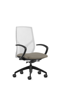 9to5 Seating Vault Mesh Mid-Back 300 LB Office Chair, Adjustable Back, Seat Slider, Enhanced Knee Tilt Control, Black Soft Touch C Shape Arms