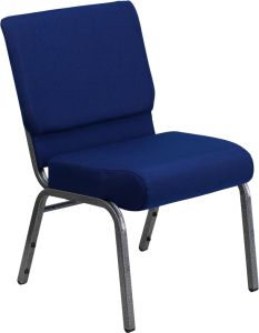 HUSKY Seating® 800 LB Heavy Duty Auditorium Stack Chair with Ganging - 21" Wide-Blue