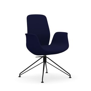 9to5 Seating Ellie Mid-Back 300 LB Lounge Chair with Black Wire-Frame Base