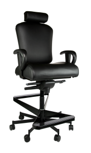 Concept Seating 550 LB 24/7 Multi-Shift Heavy Duty Operator Stool with Headrest - Model 3150HR Two-Step Stool