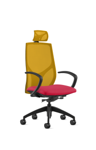 9to5 Seating Vault Mesh High-Back 300 LB Office Chair, Adjustable Back, Seat Slider, Enhanced Knee Tilt Control, Black Soft Touch C Shape Arms