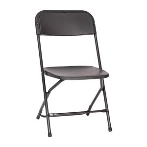 4 Pack MULE Seating™ Extra Wide 650LB. Durable Plastic Big and Tall Commercial Folding Chair - Black