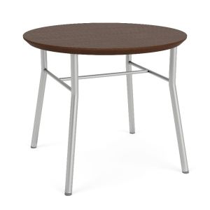 Lesro Chat Reception and Waiting Room Round End Table with Metal Frame, 24" Dia. High Pressure Laminate Top