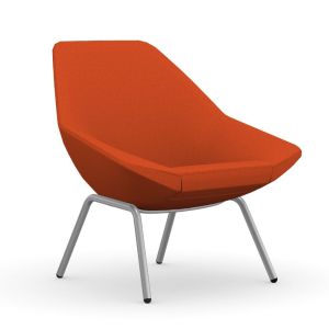 9to5 Seating Jax 300 LB Mid-Back Lounge Chair with 4 Metal Legs