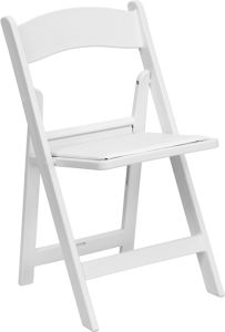 2 PACK HUSKY Seating® 800 lb. Commercial Resin Folding Event Chair with Padded Seat-White