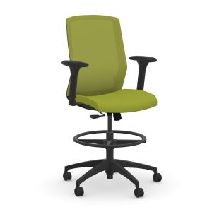 9to5 Seating Neo 300 LB Mesh Mid-Back Bar Height Office Stool with Simple Synchro-Tilt Control and Height Adjustable Arm with Pivot & Swivel Pad