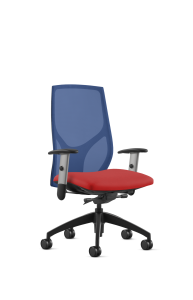 9to5 Seating Vault Mesh Mid-Back 300 LB Office Chair, Adjustable Back, Seat Slider, Enhanced Knee Tilt Control, 4-Way Adjustable Silver Arm