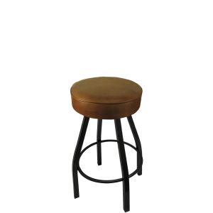 Heavy Duty 500 LB Button Top Swivel Bar Stool with Black Powder Coat Frame - Counter Height - Buckskin Vinyl