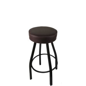 Heavy Duty 500 LB Button Top Swivel Bar Stool with Black Powder Coat Frame - Espresso Vinyl