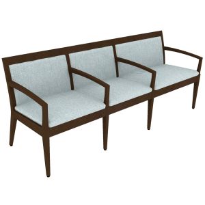 Indiana Furniture Gleem+ 600 LB Tandem Guest Chairs, Single/Single/Bariatric