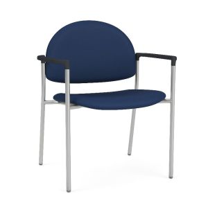 Lesro Chat 400 LB Heavy Duty Reception and Waiting Room Oversize Round Back Guest Chair with Upholstered Seat & Back and Metal Frame