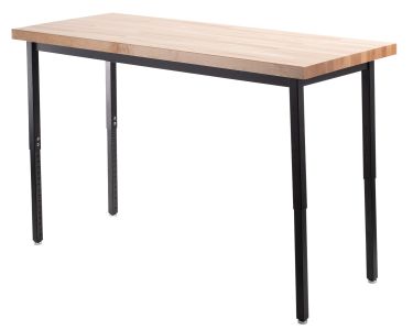 Heavy Duty 500 LB Adjustable All-Purpose Table - Butcher Block Top - 24" W x 72" L