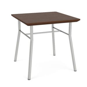 Lesro Chat Reception and Waiting Room Square End Table with Metal Frame, 20" x 20" High Pressure Laminate Top
