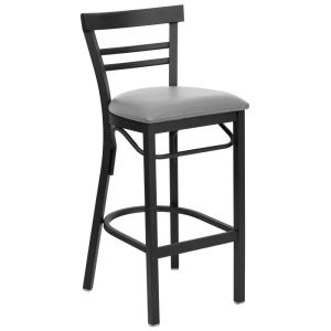 HUSKY Seating Heavy Duty 500 LB Restaurant Bar Stool with Mid-Back & Padded Seat-Custom Vinyl