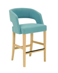 Jasper Chair 350 LB Stella Curved Open Back Bar Stool - Upholstered Seat and Back