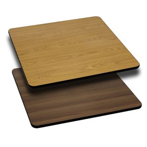 Pro-Tough Commercial Reversible Natural or Walnut Square Table Top -30" W x 30" L