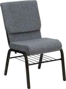 HUSKY Seating® 800 LB Heavy Duty Ganging Auditorium Chair - Gold Vein & Book Rack-Gray