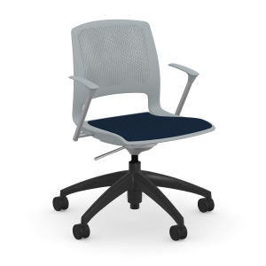9to5 Seating Dash 300 LB Rocking Tilt Task Chair with Upholstered Seat, Cloud Gray Arms