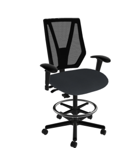 Sitmatic GoodFit® 550 LB 24/7 Mesh Back Drafting Stool with Adjustable Armrests & Extra Wide Seat
