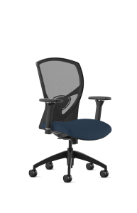 9to5 Seating Theory Mid-Back 300 LB Office Chair, Mesh Back, Upholstered Seat, Full Synchro Control, Height & Width Adjustable and Pivot Arms