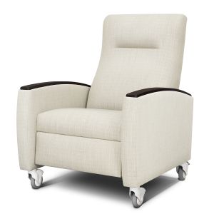 Kwalu Valentia 350 LB Healthcare Facility Motorized Recliner with Front Non-Locking & Back Locking Casters