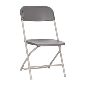 4 Pack MULE Seating™ Extra Wide 650LB. Durable Plastic Big and Tall Commercial Folding Chair - Gray
