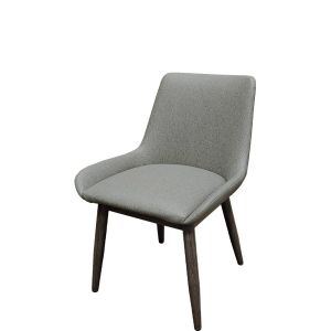 Amata 300 LB Metal Frame Chair - Driftwood Faux Woodgrain Frame Finish - Charcoal Upholstered Bucket Seat