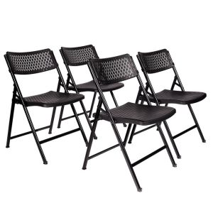 4 PACK HUSKY Seating® 1000 LB Oversized AirMax Folding Chair - Black