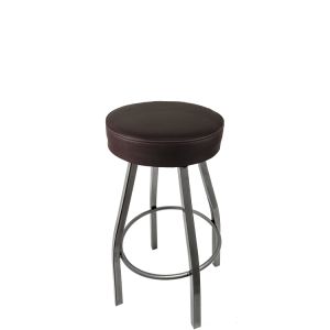 Heavy Duty XL Series 500 LB Oversized Button Top Swivel Bar Stool with Clear Coat Frame - Espresso Vinyl